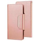 For iPhone SE 2022 / SE 2020 / 8 / 7 Ultra-thin Separable Magnetic Horizontal Flip Leather Case with Card Slot & Wallet(Pink) - 1