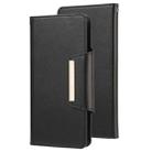 For iPhone SE 2022 / SE 2020 / 8 / 7 Ultra-thin Separable Magnetic Horizontal Flip Leather Case with Card Slot & Wallet(Black) - 1