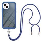 For iPhone 13 mini Starry Sky Solid Color Series Shockproof PC + TPU Protective Case with Neck Strap (Blue) - 1