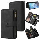 For OnePlus 9 Pro Skin Feel PU + TPU Horizontal Flip Leather Case With Holder & 15 Cards Slot & Wallet & Zipper Pocket & Lanyard(Black) - 1