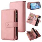 For OnePlus 9 Pro Skin Feel PU + TPU Horizontal Flip Leather Case With Holder & 15 Cards Slot & Wallet & Zipper Pocket & Lanyard(Pink) - 1