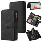 For OnePlus Nord N100 5G Skin Feel PU + TPU Horizontal Flip Leather Case With Holder & 15 Cards Slot & Wallet & Zipper Pocket & Lanyard(Black) - 1