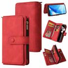 For OnePlus Nord N200 5G Skin Feel PU + TPU Horizontal Flip Leather Case With Holder & 15 Cards Slot & Wallet & Zipper Pocket & Lanyard(Red) - 1