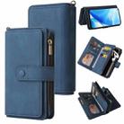 For OnePlus Nord N200 5G Skin Feel PU + TPU Horizontal Flip Leather Case With Holder & 15 Cards Slot & Wallet & Zipper Pocket & Lanyard(Blue) - 1