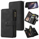 For OnePlus Nord CE 5G Skin Feel PU + TPU Horizontal Flip Leather Case With Holder & 15 Cards Slot & Wallet & Zipper Pocket & Lanyard(Black) - 1