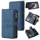 For OnePlus Nord CE 5G Skin Feel PU + TPU Horizontal Flip Leather Case With Holder & 15 Cards Slot & Wallet & Zipper Pocket & Lanyard(Blue) - 1