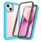 For iPhone 13 mini Starry Sky Solid Color Series Shockproof PC + TPU Case with PET Film (Sky Blue) - 1