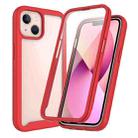 For iPhone 13 mini Starry Sky Solid Color Series Shockproof PC + TPU Case with PET Film (Red) - 1