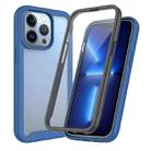 For iPhone 13 Pro Starry Sky Solid Color Series Shockproof PC + TPU Case with PET Film (Royal Blue) - 1