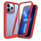 For iPhone 13 Pro Starry Sky Solid Color Series Shockproof PC + TPU Case with PET Film (Red) - 1