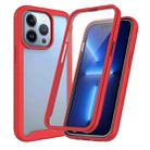 For iPhone 13 Pro Max Starry Sky Solid Color Series Shockproof PC + TPU Case with PET Film (Red) - 1
