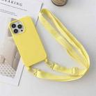 For iPhone 13 Elastic Silicone Protective Case with Wide Neck Lanyard(Yellow) - 1