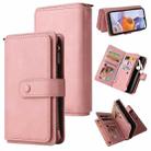 For LG Stylo 6 Skin Feel PU + TPU Horizontal Flip Leather Case With Holder & 15 Cards Slot & Wallet & Zipper Pocket & Lanyard(Pink) - 1