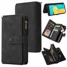 For LG Stylo 7 / Stylo 7 5G Skin Feel PU + TPU Horizontal Flip Leather Case With Holder & 15 Cards Slot & Wallet & Zipper Pocket & Lanyard(Black) - 1