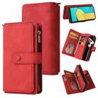 For LG Stylo 7 / Stylo 7 5G Skin Feel PU + TPU Horizontal Flip Leather Case With Holder & 15 Cards Slot & Wallet & Zipper Pocket & Lanyard(Red) - 1