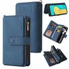 For LG Stylo 7 / Stylo 7 5G Skin Feel PU + TPU Horizontal Flip Leather Case With Holder & 15 Cards Slot & Wallet & Zipper Pocket & Lanyard(Blue) - 1