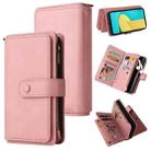 For LG Stylo 7 / Stylo 7 5G Skin Feel PU + TPU Horizontal Flip Leather Case With Holder & 15 Cards Slot & Wallet & Zipper Pocket & Lanyard(Pink) - 1
