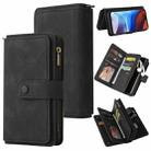 For Motorola Moto E7 Power Skin Feel PU + TPU Horizontal Flip Leather Case With Holder & 15 Cards Slot & Wallet & Zipper Pocket & Lanyard(Black) - 1