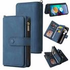 For Motorola Moto G100 Skin Feel PU + TPU Horizontal Flip Leather Case With Holder & 15 Cards Slot & Wallet & Zipper Pocket & Lanyard(Blue) - 1