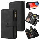 For Motorola Moto G Play (2021) Skin Feel PU + TPU Horizontal Flip Leather Case With Holder & 15 Cards Slot & Wallet & Zipper Pocket & Lanyard(Black) - 1