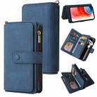 For Motorola Moto G Play (2021) Skin Feel PU + TPU Horizontal Flip Leather Case With Holder & 15 Cards Slot & Wallet & Zipper Pocket & Lanyard(Blue) - 1