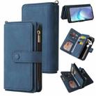 For Motorola Moto G50 Skin Feel PU + TPU Horizontal Flip Leather Case With Holder & 15 Cards Slot & Wallet & Zipper Pocket & Lanyard(Blue) - 1