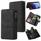 For Motorola Moto G Power (2021) Skin Feel PU + TPU Horizontal Flip Leather Case With Holder & 15 Cards Slot & Wallet & Zipper Pocket & Lanyard(Black) - 1