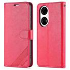 For Huawei P50 AZNS Sheepskin Texture Horizontal Flip Leather Case with Holder & Card Slots & Wallet(Red) - 1