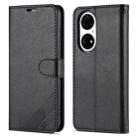 For Huawei P50 Pro AZNS Sheepskin Texture Horizontal Flip Leather Case with Holder & Card Slots & Wallet(Black) - 1