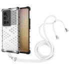 For vivo X70 Pro Plus Shockproof Honeycomb PC + TPU Case with Neck Lanyard(White) - 1