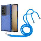 For vivo X70 Pro Plus Shockproof Honeycomb PC + TPU Case with Neck Lanyard(Blue) - 1