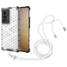 For vivo X70 Pro Shockproof Honeycomb PC + TPU Case with Neck Lanyard(White) - 1