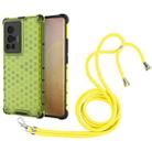 For vivo X70 Pro Shockproof Honeycomb PC + TPU Case with Neck Lanyard(Green) - 1