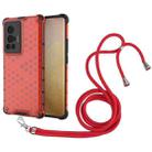 For vivo X70 Pro Shockproof Honeycomb PC + TPU Case with Neck Lanyard(Red) - 1