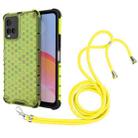 For vivo Y21 Shockproof Honeycomb PC + TPU Case with Neck Lanyard(Green) - 1