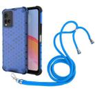 For vivo Y21 Shockproof Honeycomb PC + TPU Case with Neck Lanyard(Blue) - 1