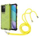 For Xiaomi Redmi 10 Shockproof Honeycomb PC + TPU Case with Neck Lanyard(Green) - 1