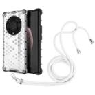 For Honor Magic3 Pro Plus Shockproof Honeycomb PC + TPU Case with Neck Lanyard(White) - 1