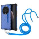 For Honor Magic3 Pro Plus Shockproof Honeycomb PC + TPU Case with Neck Lanyard(Blue) - 1