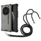 For Honor Magic3 Pro Plus Shockproof Honeycomb PC + TPU Case with Neck Lanyard(Black) - 1