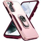 For Samsung Galay S21 5G Pioneer Armor Heavy Duty PC + TPU Shockproof Case with Holder(Pink) - 1