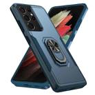 For Samsung Galay S21 Ultra 5G Pioneer Armor Heavy Duty PC + TPU Shockproof Case with Holder(Blue) - 1