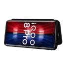 For vivo iQOO 8 Pro Carbon Fiber Texture Horizontal Flip TPU + PC + PU Leather Case with Card Slot(Black) - 5