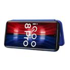 For vivo iQOO 8 Pro Carbon Fiber Texture Horizontal Flip TPU + PC + PU Leather Case with Card Slot(Blue) - 5