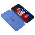 For vivo iQOO 8 Pro Carbon Fiber Texture Horizontal Flip TPU + PC + PU Leather Case with Card Slot(Blue) - 7