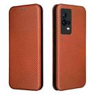 For vivo iQOO 8 Pro Carbon Fiber Texture Horizontal Flip TPU + PC + PU Leather Case with Card Slot(Brown) - 2