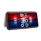 For vivo iQOO 8 Pro Carbon Fiber Texture Horizontal Flip TPU + PC + PU Leather Case with Card Slot(Pink) - 4