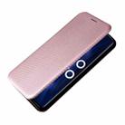 For vivo iQOO 8 Pro Carbon Fiber Texture Horizontal Flip TPU + PC + PU Leather Case with Card Slot(Pink) - 8