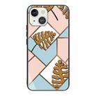 For iPhone 13 Abstract Marble Pattern Glass Protective Case(GK-A4) - 1