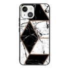 For iPhone 13 Abstract Marble Pattern Glass Protective Case(GK-A15) - 1